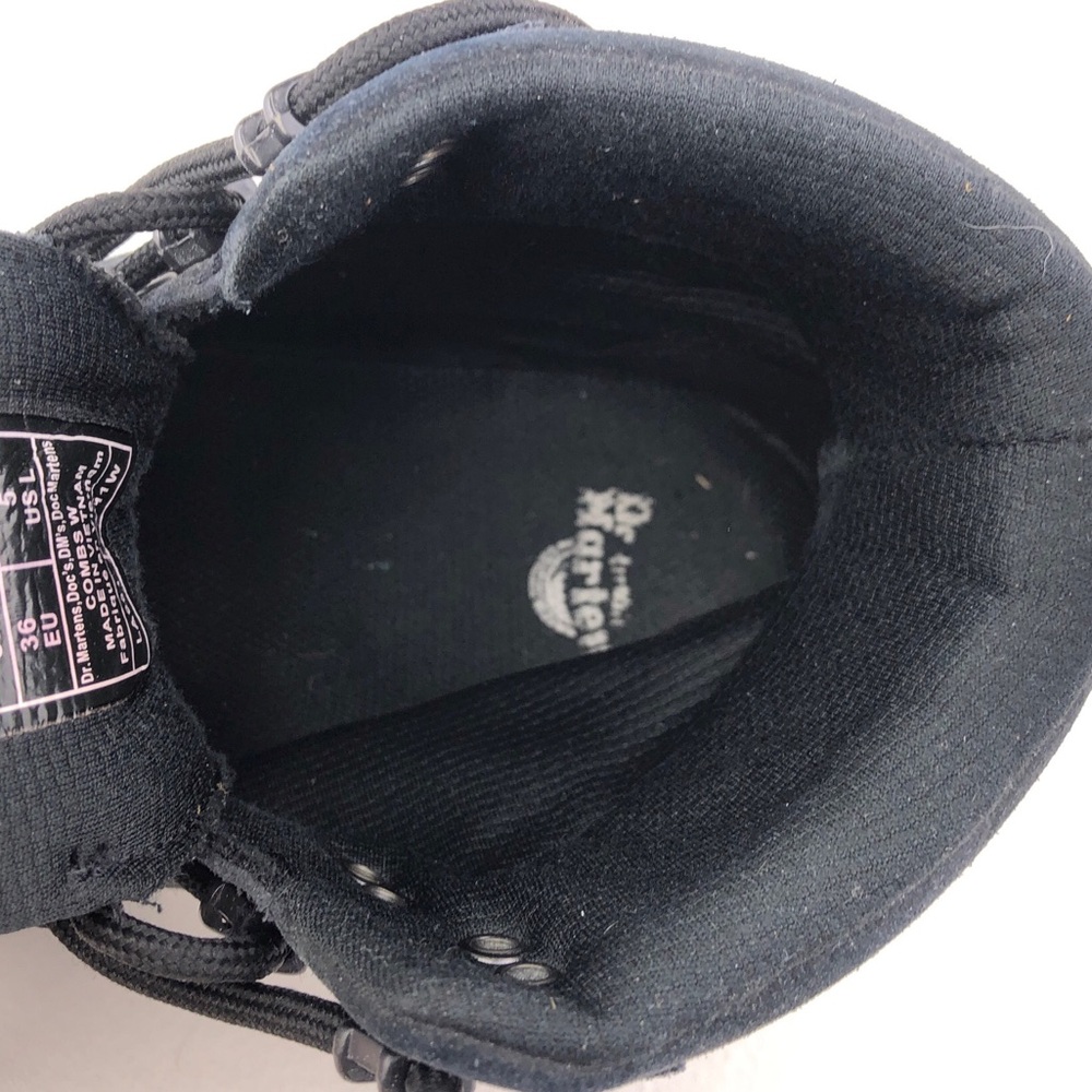 Dr. Martens Combs Black Leather Combat Boots 5 - Picture 9 of 12